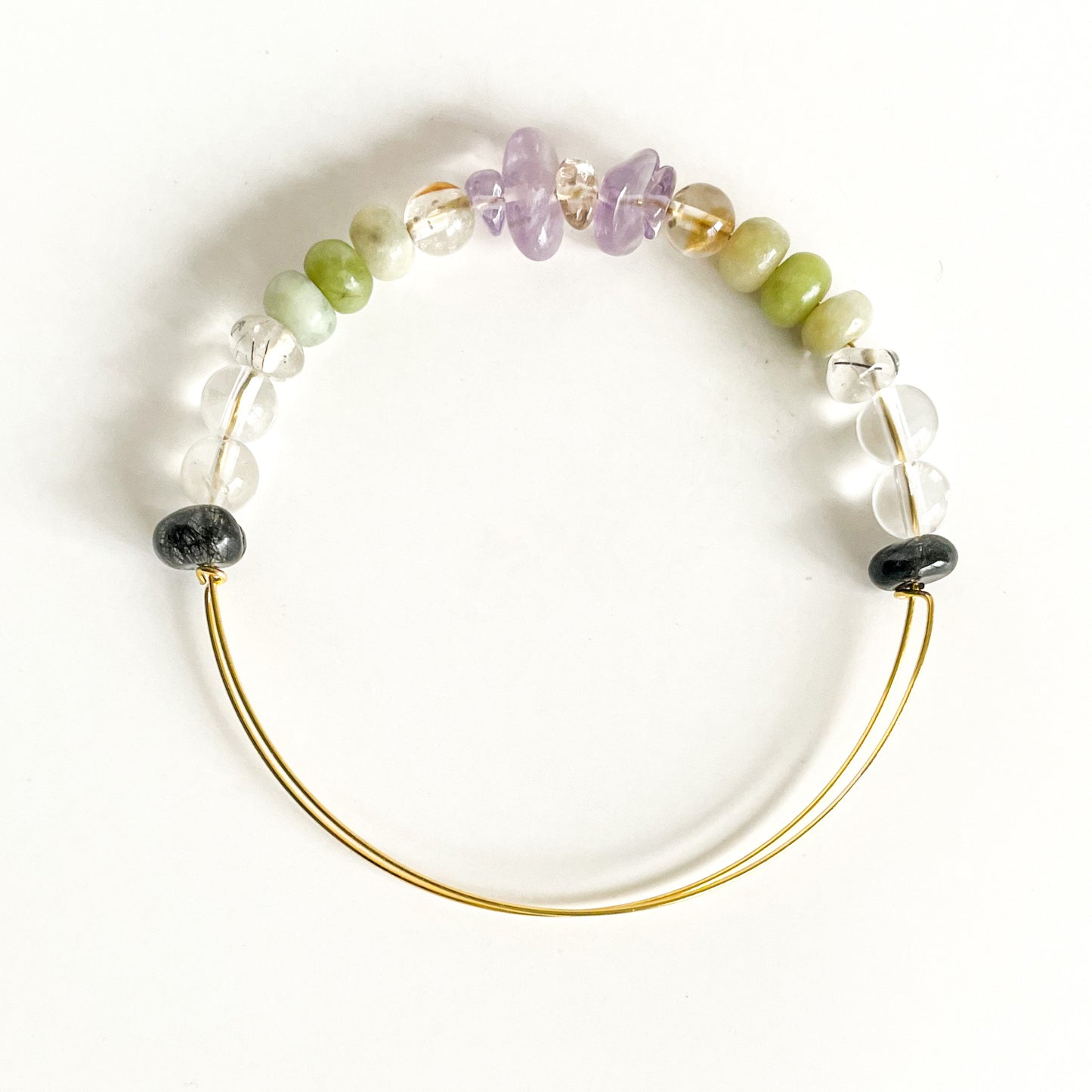 Ametrine, citrine, and jade bracelet for luck