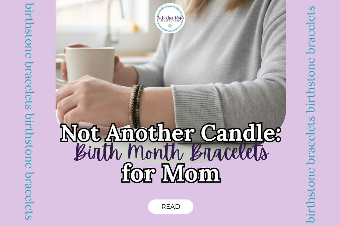 Not Another Candle: Birth Month Bracelets for Mom | Mom Wearing a Stack of Birthstone Bracelets
