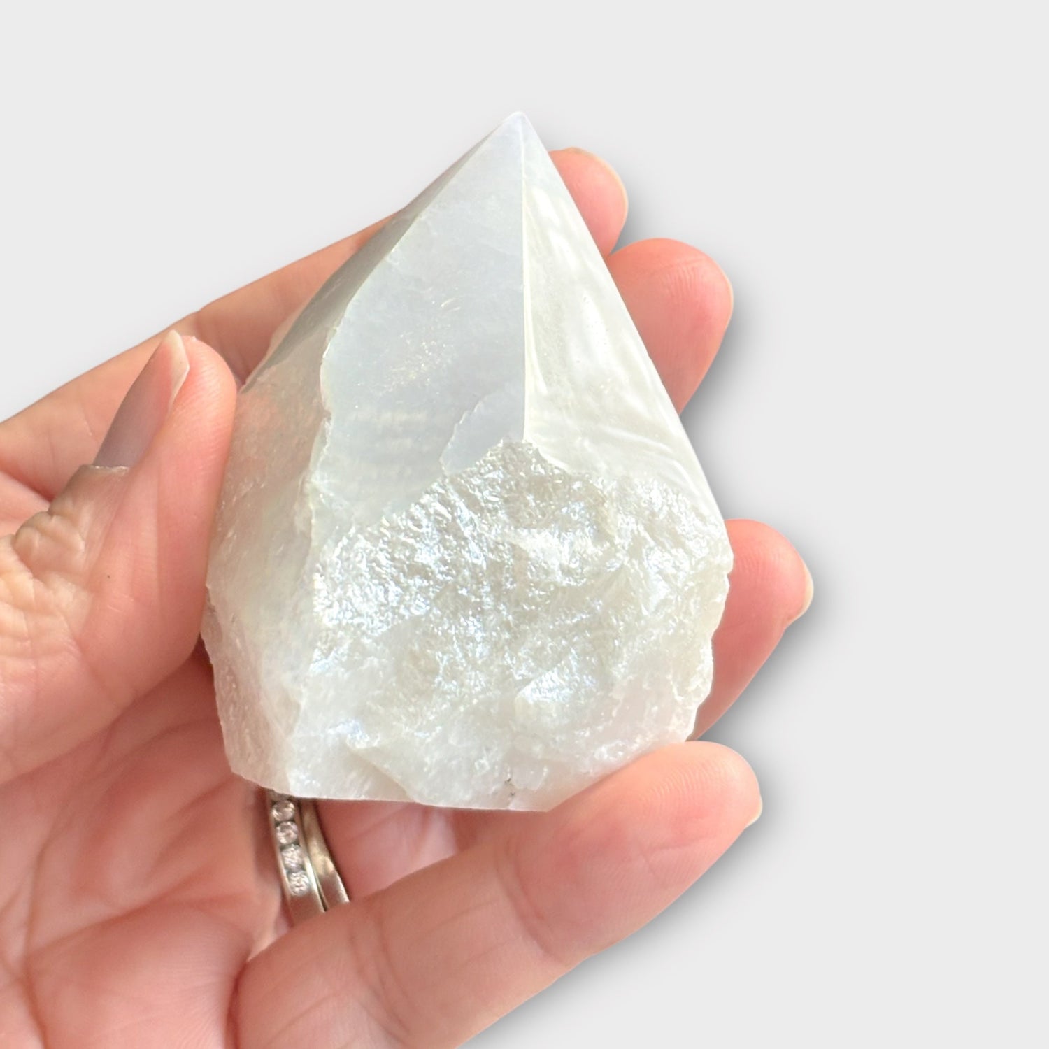 Angel Aura Top Polished Point in Hand | Rock This Way