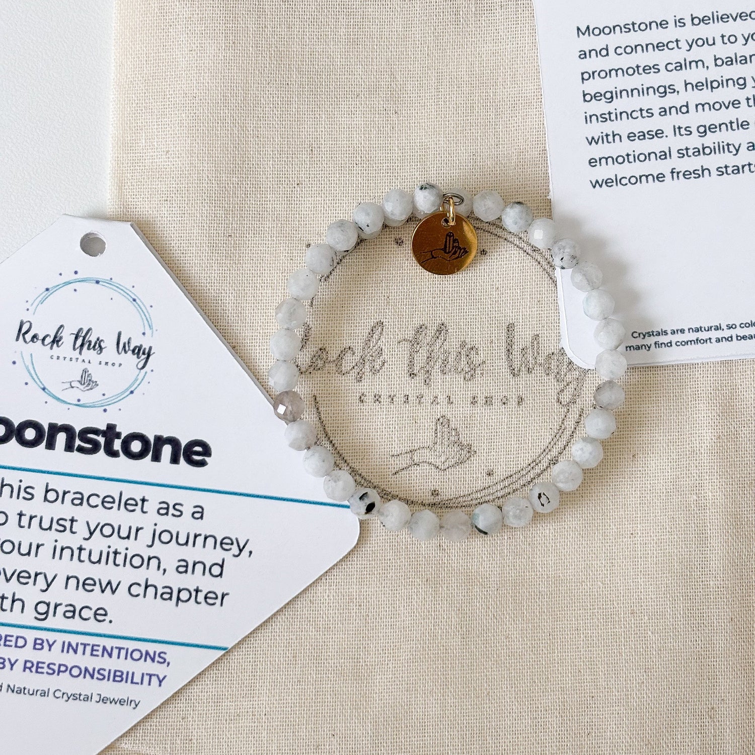 Moonstone Crystal Wrap Bracelet with Giftable Packaging | Rock This Way