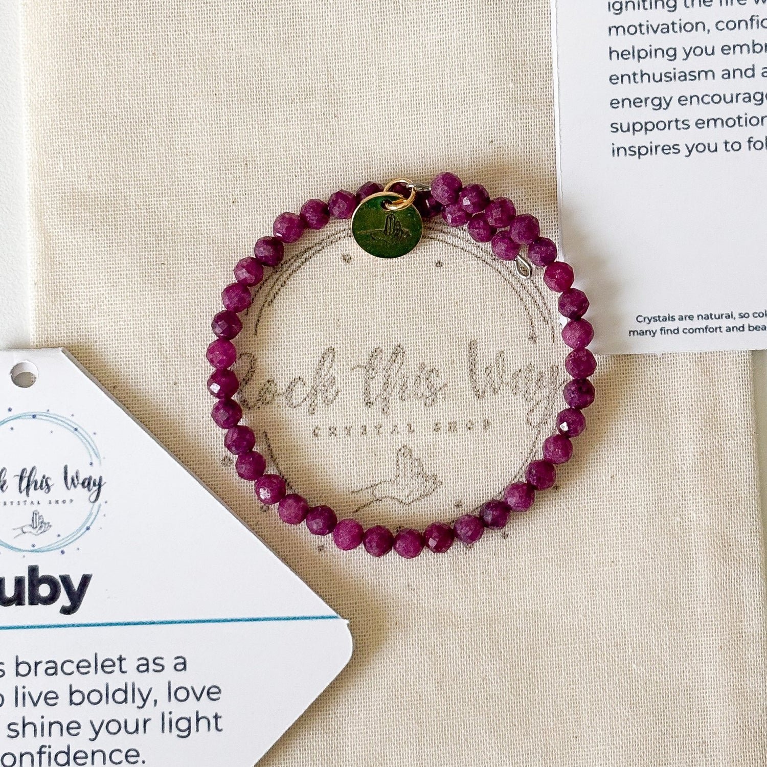 Ruby Crystals Jewelry | Ruby Bracelet with Gift Packaging | Rock This Way