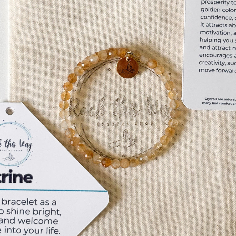 Citrine Crystal Wrap Bracelet with packaging | Rock This Way