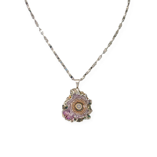 Amethyst Stalactite Necklace (Silver Plated)