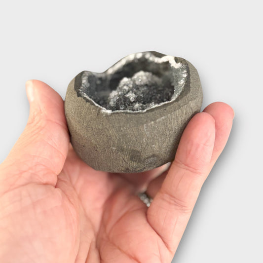 Black Chalcedony Geode - Top Open