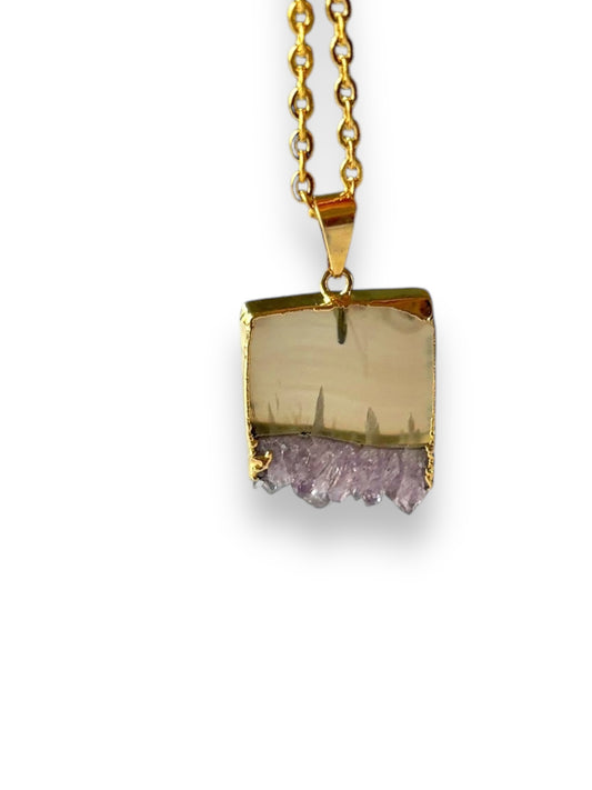 Amethyst Slice Necklace