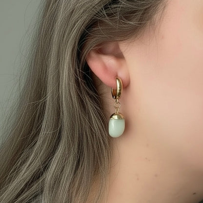 Aquamarine Drop Huggies | Gold Filled | 0.5" Huggie | 0.25-0.5" Drop