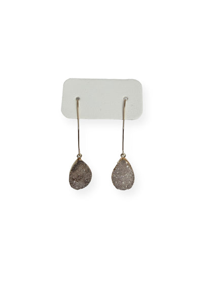 Teardrop Drusy Earrings | Gold Filled | 2.5" Drop