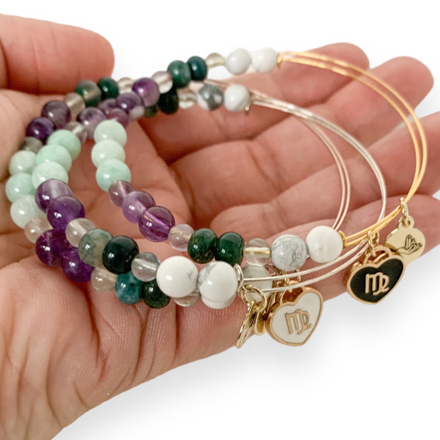 Virgo Zodiac Crystal Charm Bracelet
