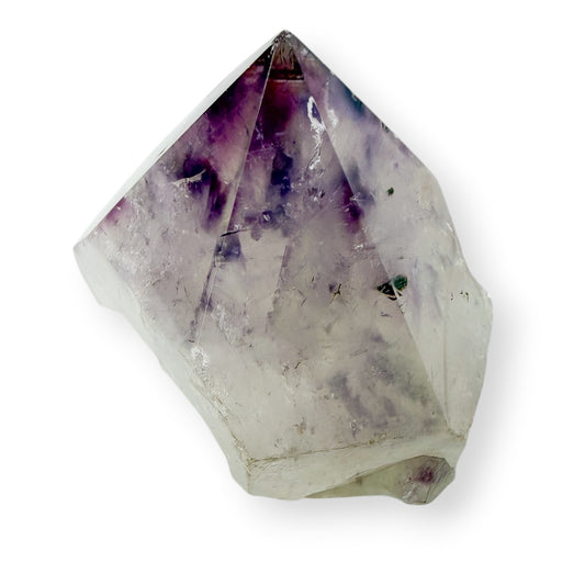 Amethyst Top Polished Point Water Color Splash on White Background