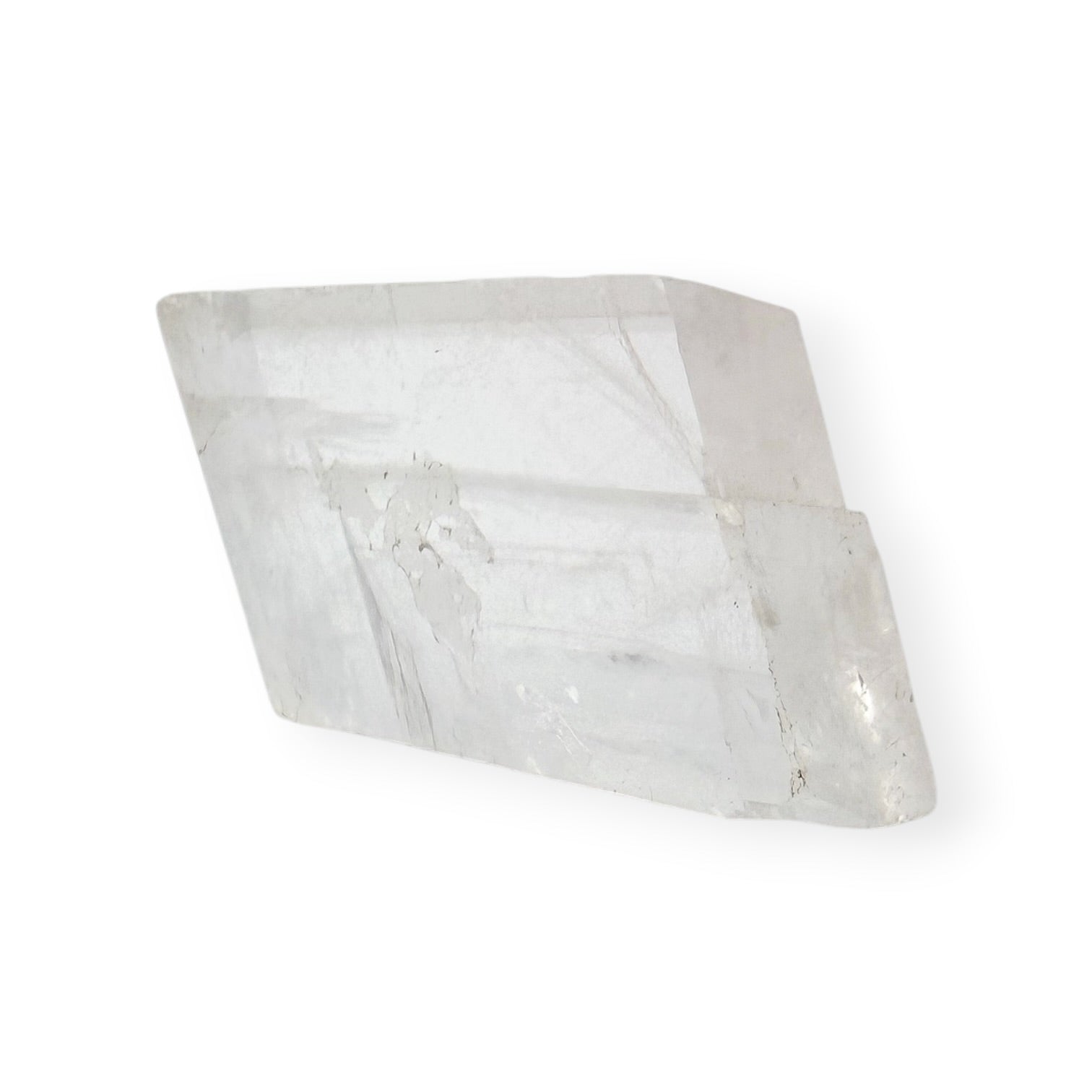 Super clear optical calcite Icelandic spar. Looks opaque due to the white background. 