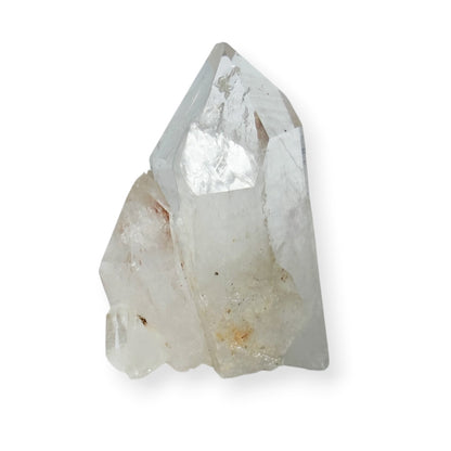 Clear quartz twin points side by side 