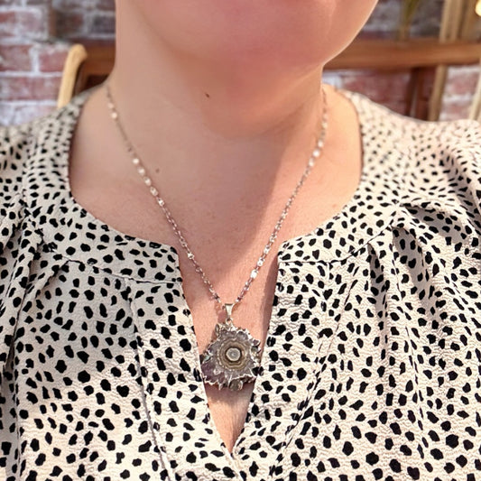 Amethyst Stalactite Necklace (Silver Plated)