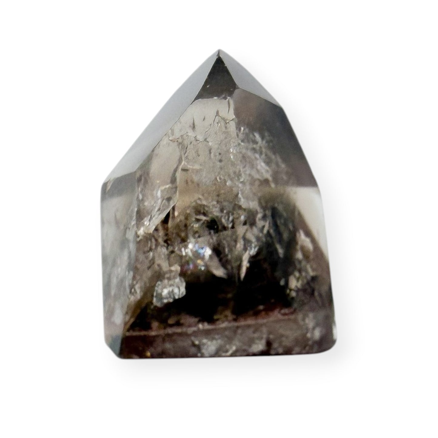 Garden Quartz Lodolite on white background