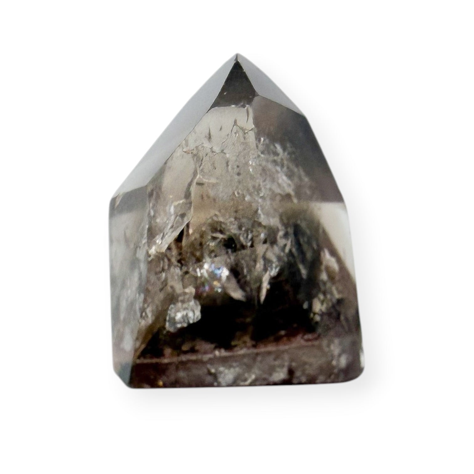 Garden Quartz Lodolite on white background