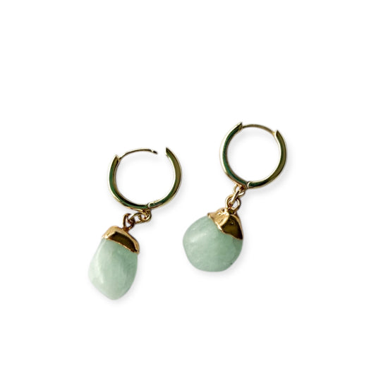 Aquamarine Drop Huggies | Gold Filled | 0.5" Huggie | 0.25-0.5" Drop