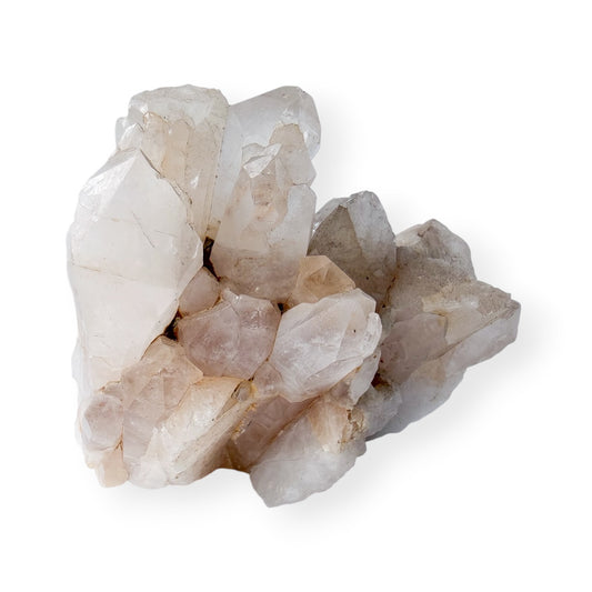 Cluster of crystal rocks on a white background