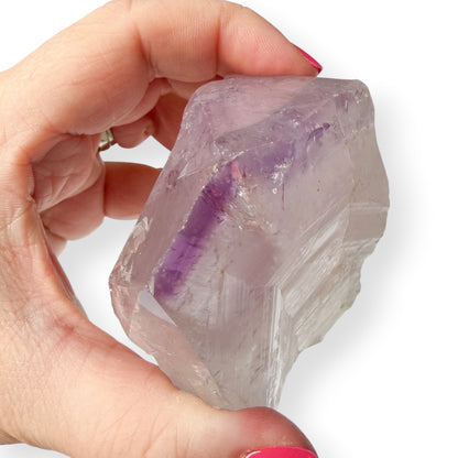 Light Lavender Amethyst Point in Hand to Show Point Details