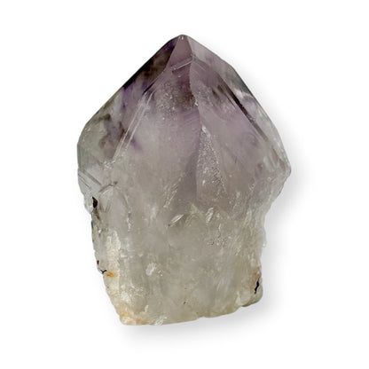 Medium Amethyst Crystal Showing Rough Natural Detail on White Background