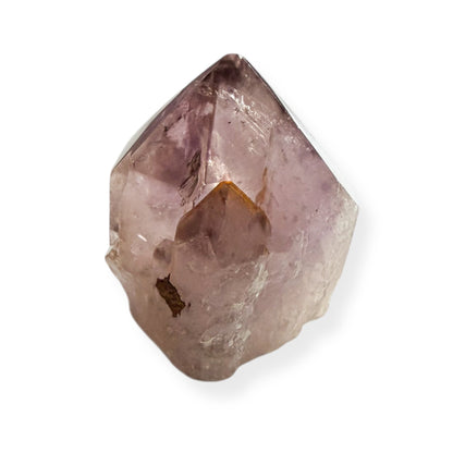 Violet Amethyst crystal point top polished with raw sides