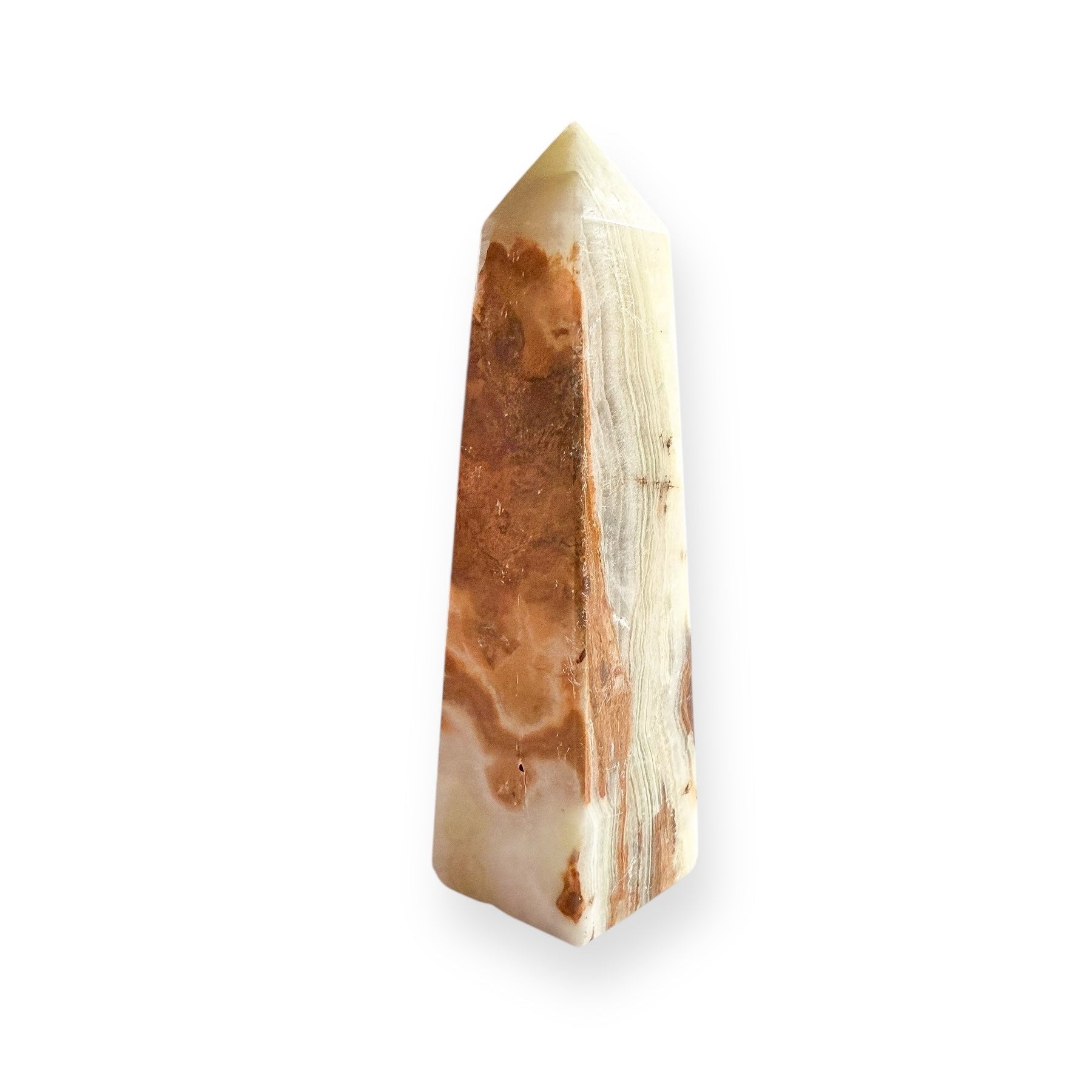 Pakistani Onyx Obelisk Tower – Natural Green & Brown Onyx – Rock This ...