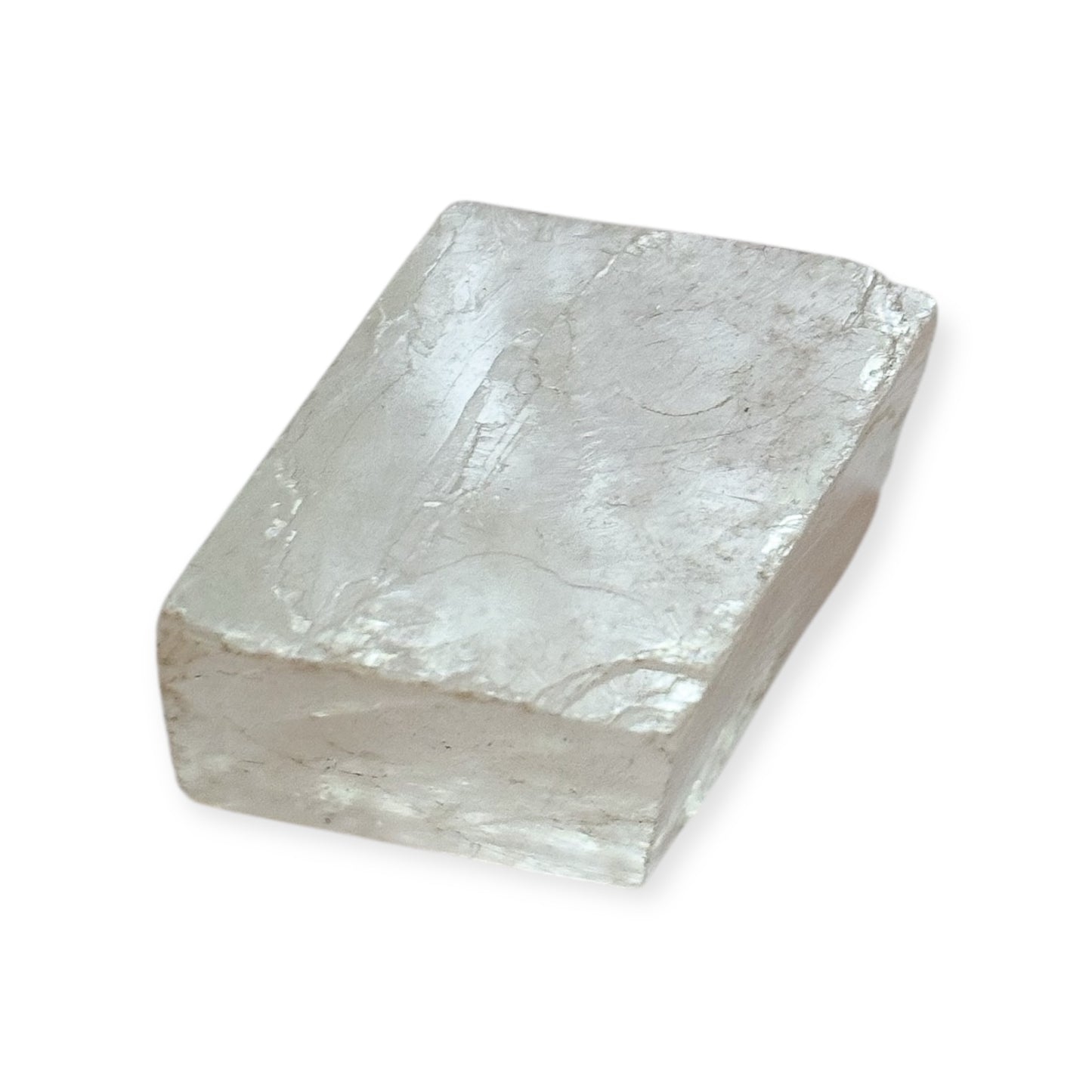 Side view showing natural texture and transparency of Icelandic Spar