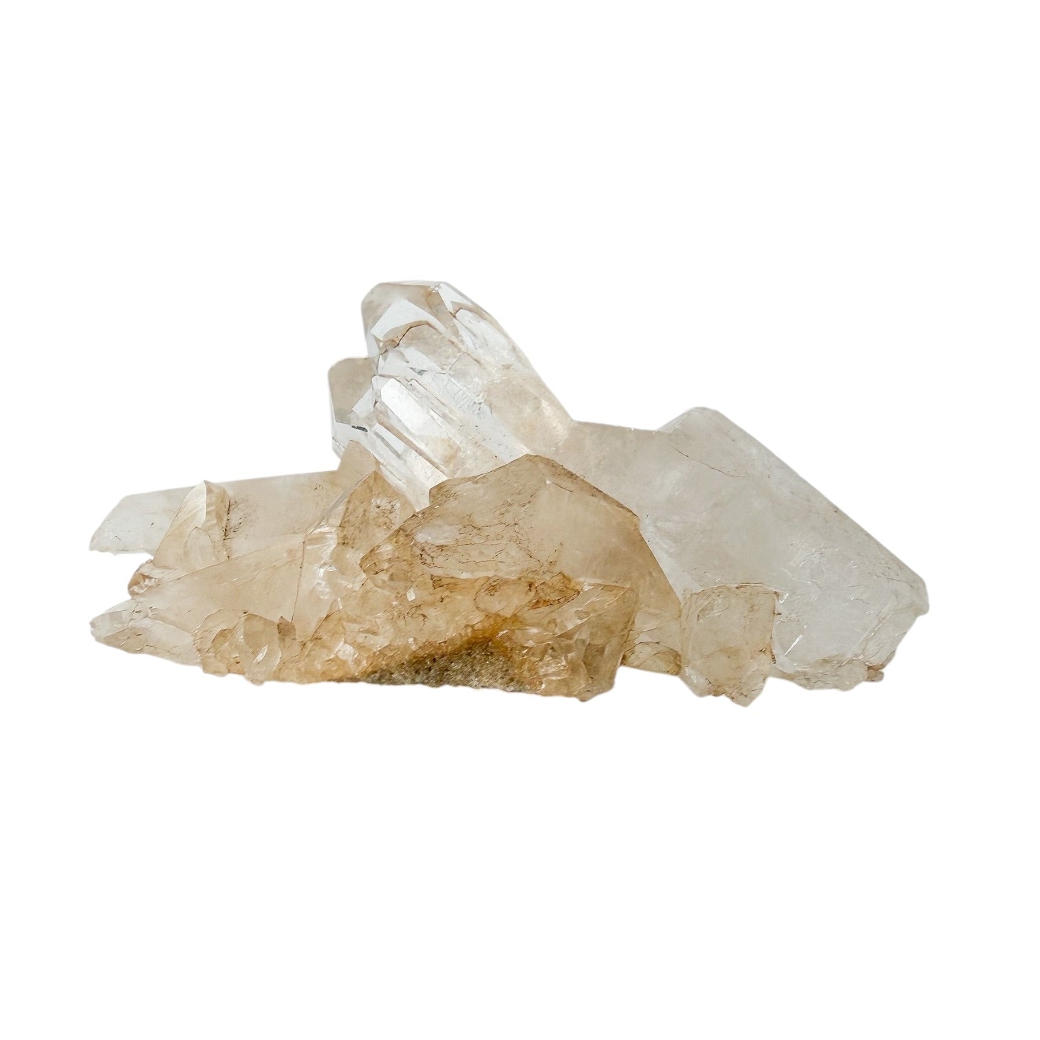 Clear Quartz Crystal rock on a white background