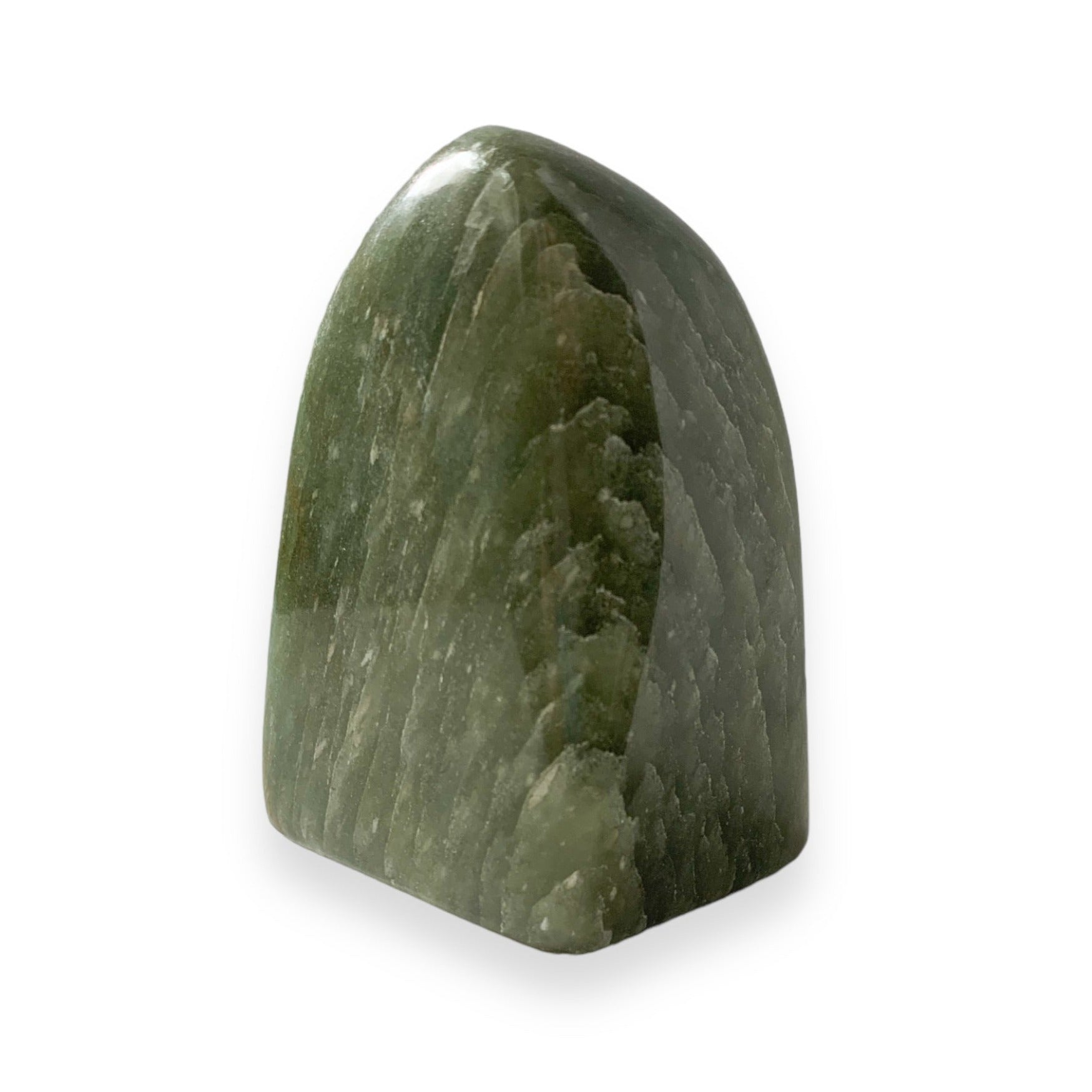 Polished Green Aventurine Freeform Crystal with soft green swirls