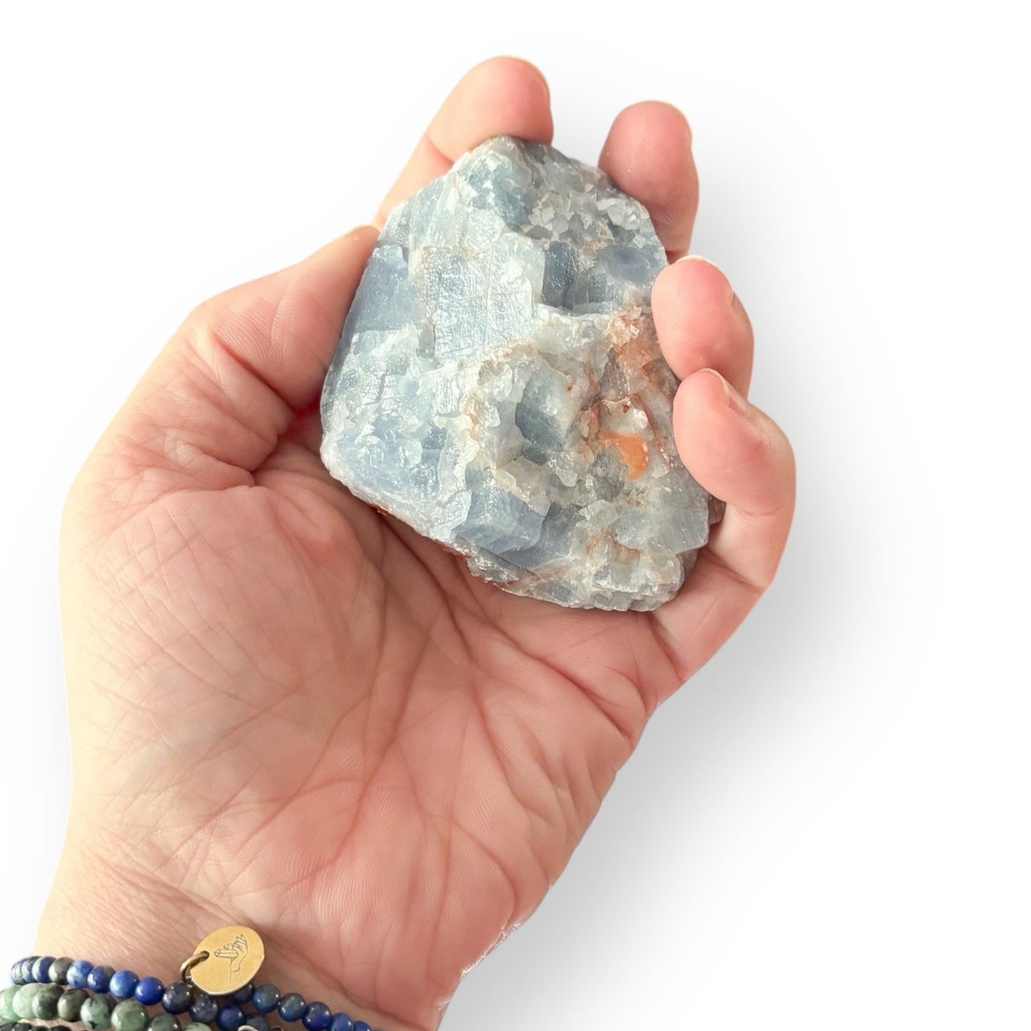 Blue Calcite rough crystal display piece for home décor or meditation.