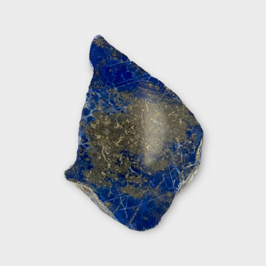 Blue Lapis Lazuli crystal slab with natural patterns and polished surface