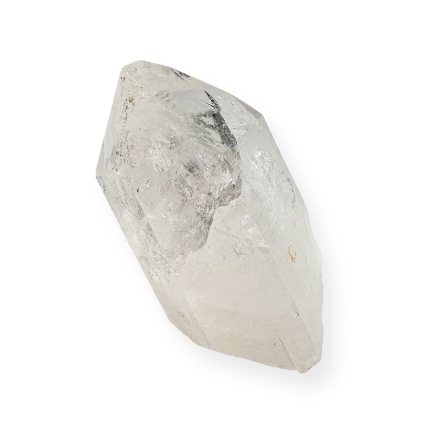 Side view of Clear Quartz Point highlighting natural structure
