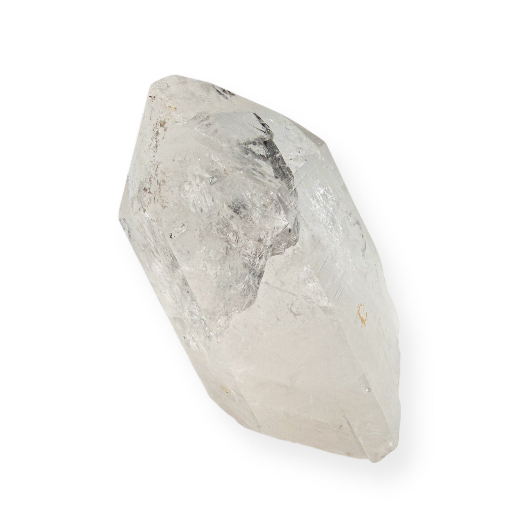 Side view of Clear Quartz Point highlighting natural structure
