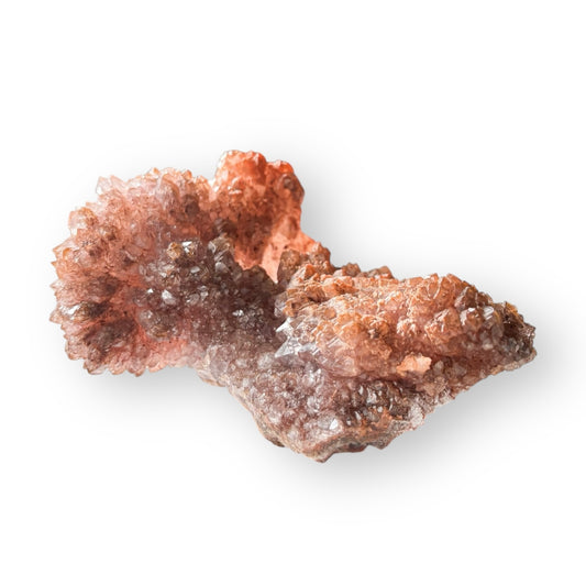 Egyptian Ametrine crystal cluster with natural purple and golden-orange zones on a white background.