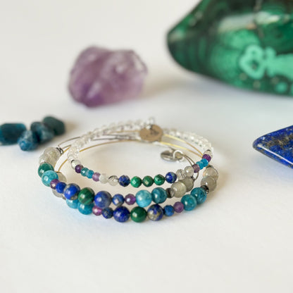 Intuition Wrap Bracelet styled in a crystal bracelet stack for layered, empowering energy.