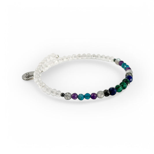 Women’s Intuition Wrap Bracelet handcrafted with natural gemstones for clarity, balance, and decision-making.