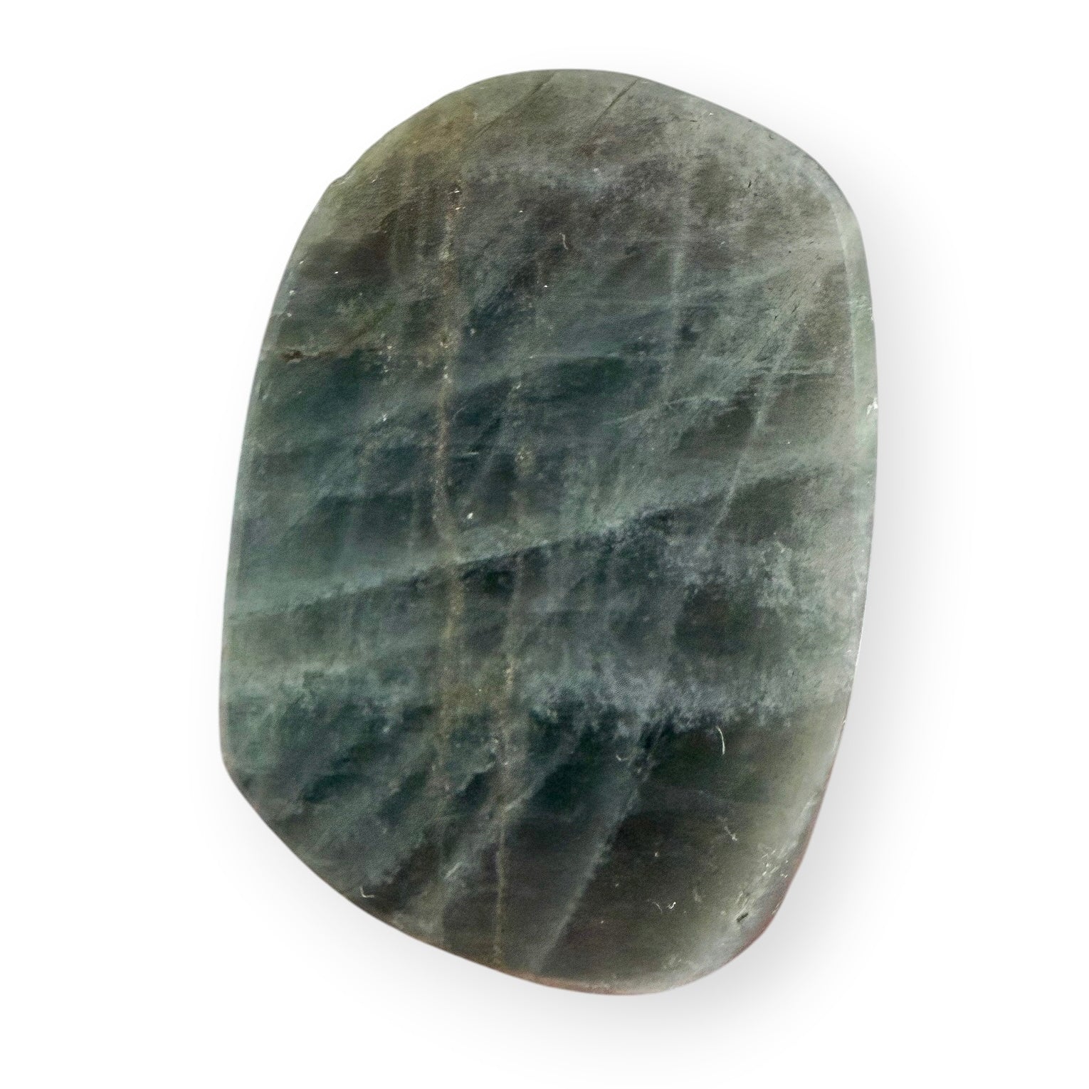 Base view of a Labradorite free form showing natural mineral structure and polished finish.