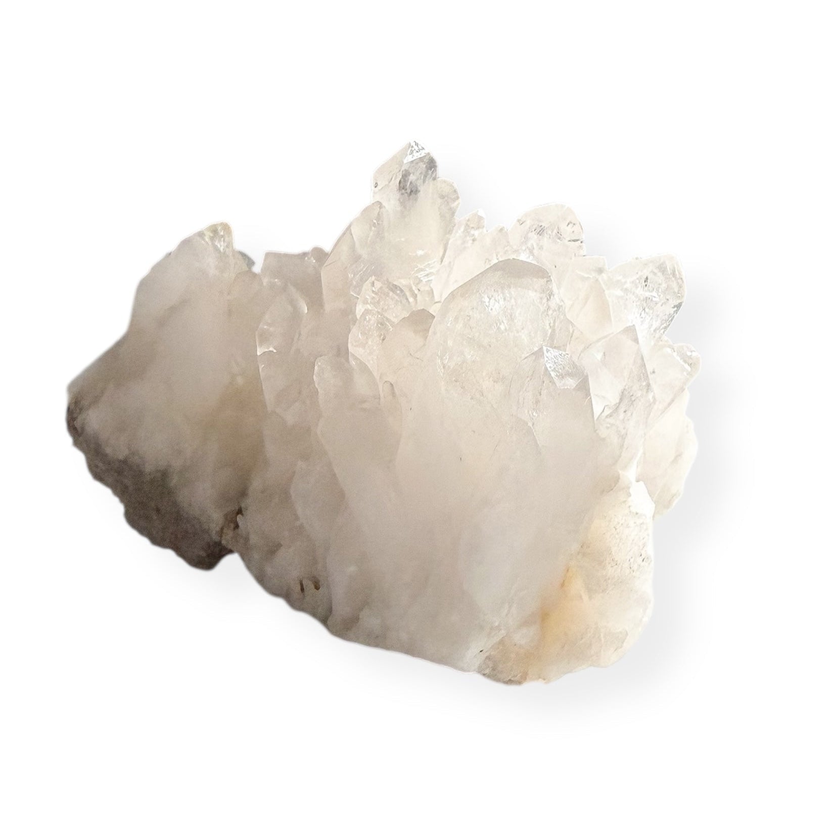 Close-up of large Clear Quartz points reflecting light