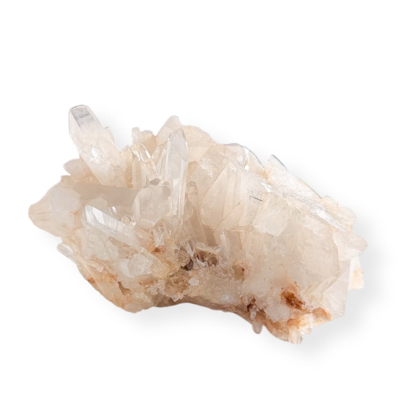 Close-up of Large Quartz Cluster highlighting transparent crystal points