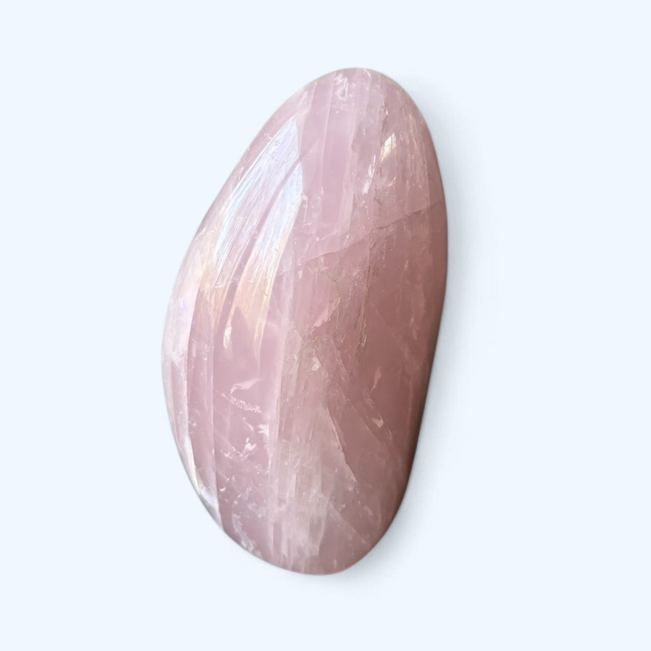 Close-up of Lavender Rose Quartz showing natural shimmer and pink-lavender glow