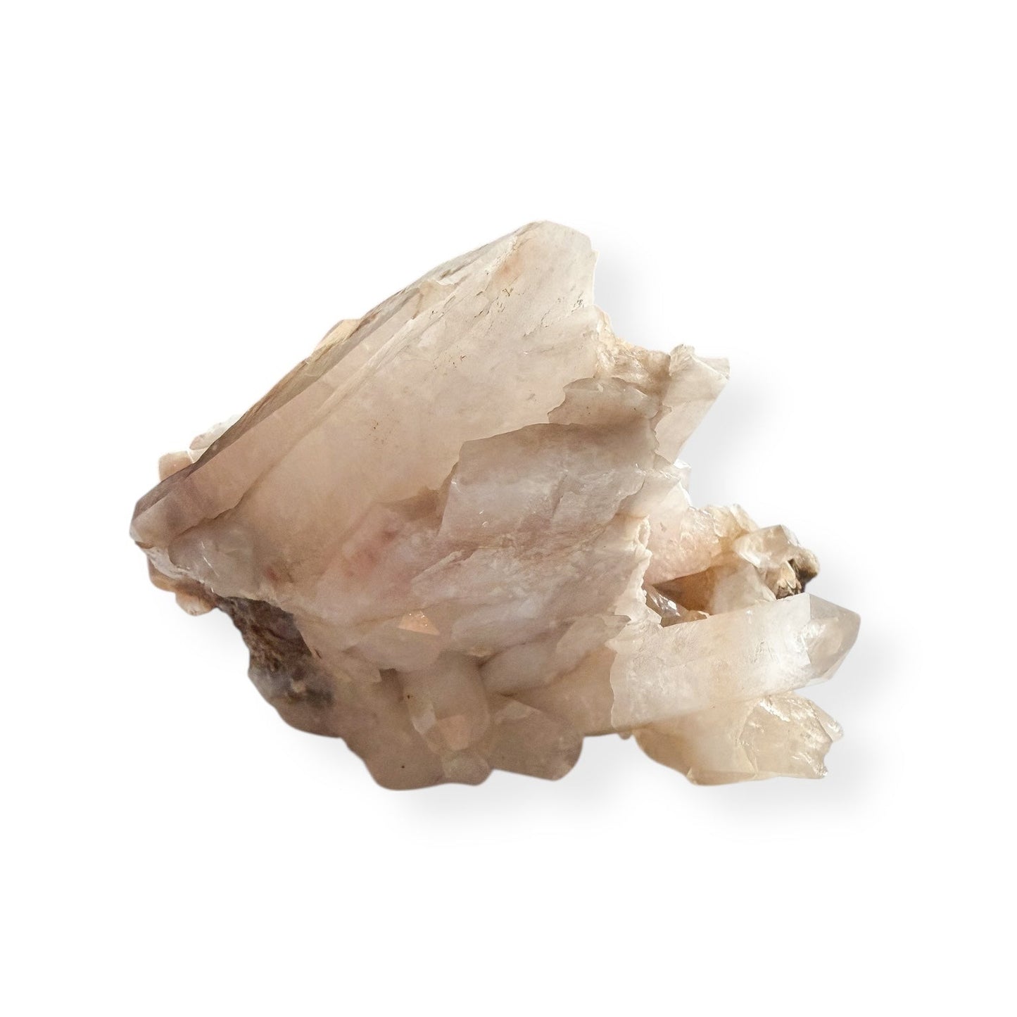 Close-up of natural Quartz Cluster with reflective crystal points