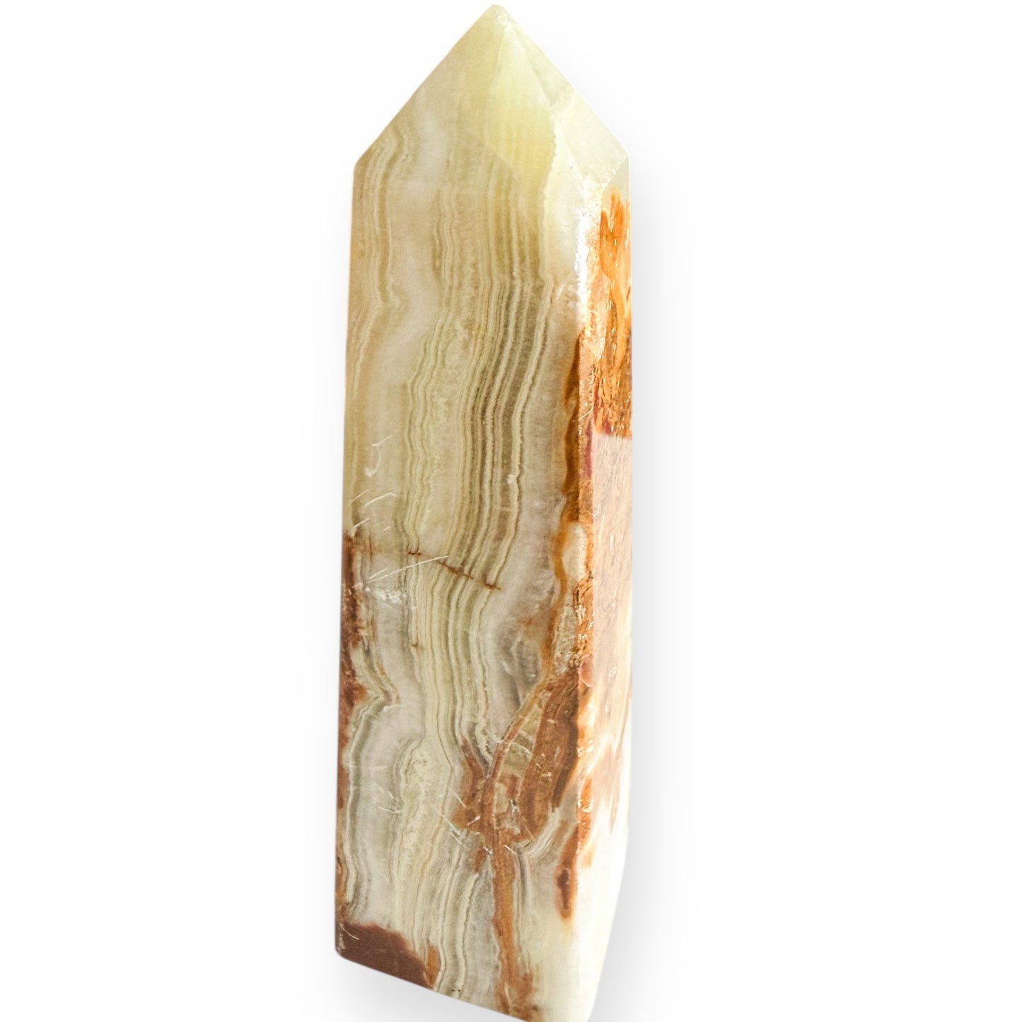 Polished Onyx Tower with cream and brown tones