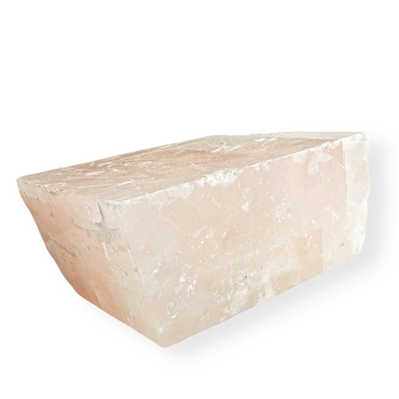 Close-up detail of pink Icelandic Calcite showing natural light refraction and internal structure.