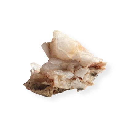 Quartz Cluster on Matrix with clear and milky crystal points