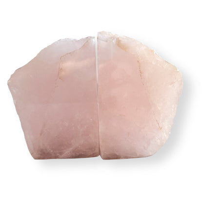 Rose Quartz Bookends pair with polished front shown side by side.