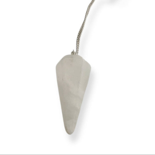 Selenite pendulum divination tool for clarity and intuition
