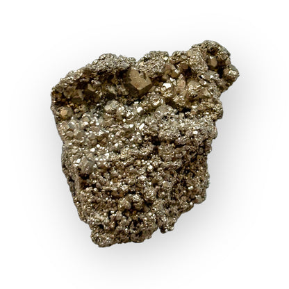 Top view of a Small Pyrite Cluster highlighting its natural shimmer and detail.