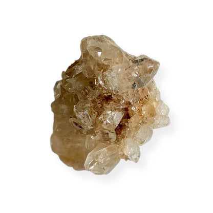 Top view of small Clear Quartz Cluster with multiple crystal points