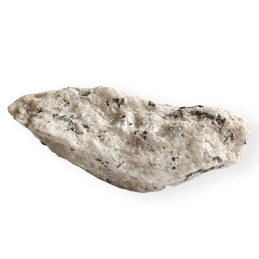 Raw Tourmalinated Quartz stone with visible black tourmaline inclusions