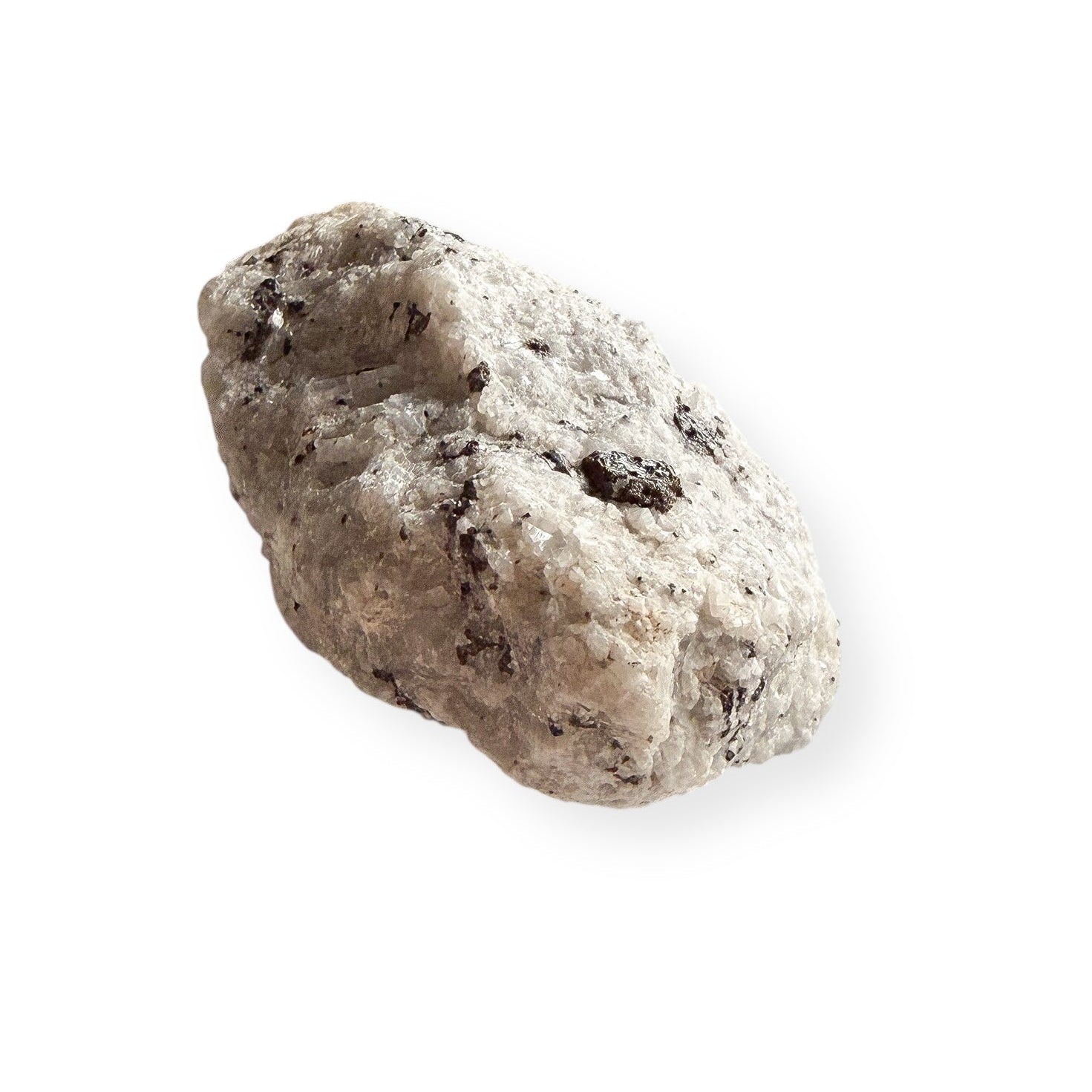 Natural Tourmalinated Quartz stone – side angle view