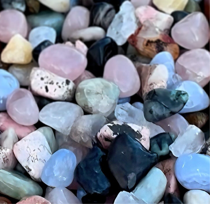 Group of polished crystals