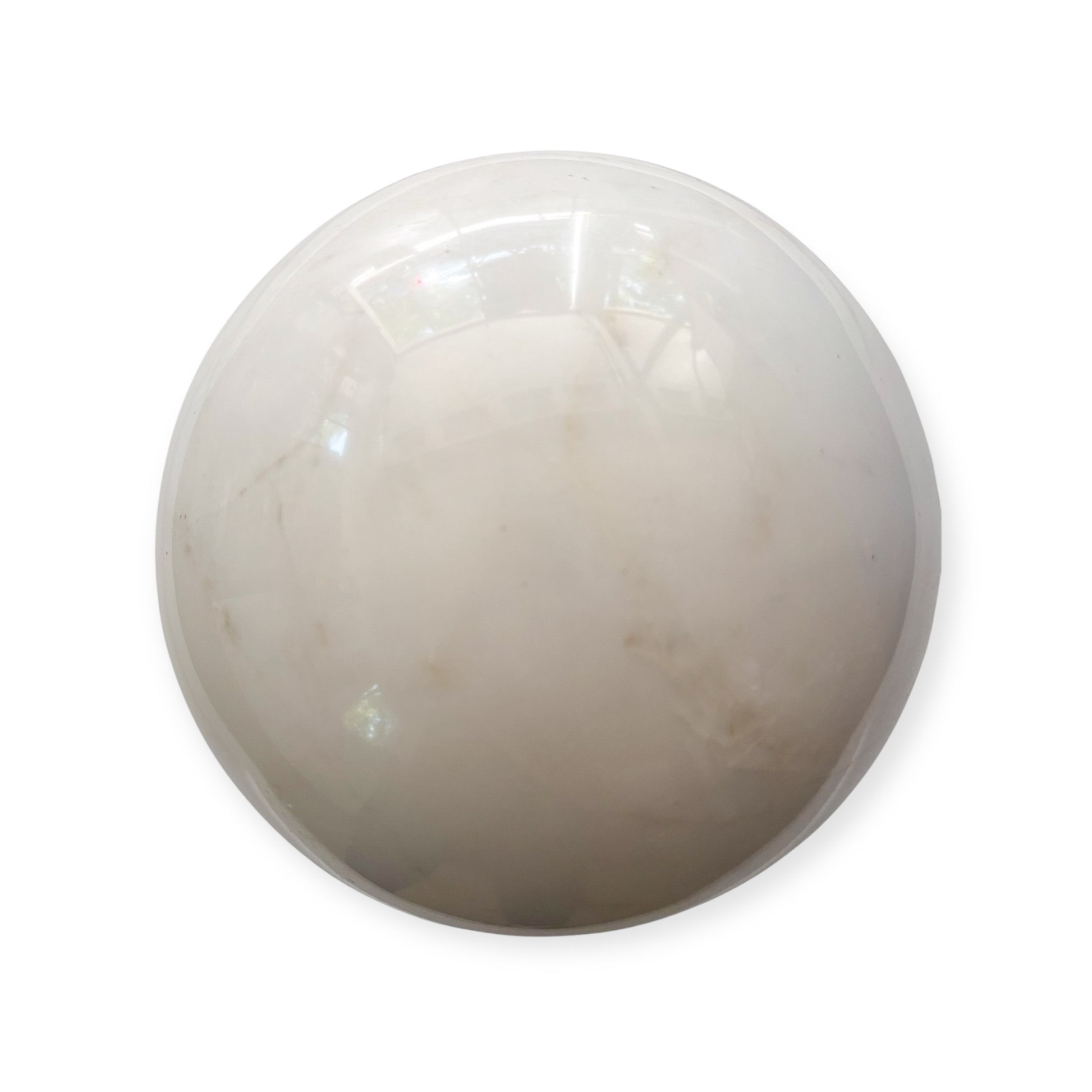 20 lb polished white marble crystal sphere with natural veining